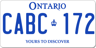 ON license plate CABC172