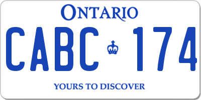 ON license plate CABC174