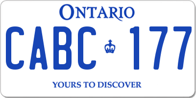 ON license plate CABC177