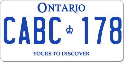 ON license plate CABC178