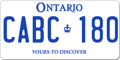 ON license plate CABC180