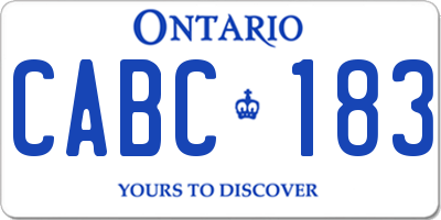 ON license plate CABC183