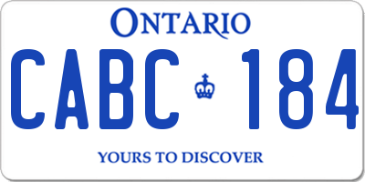 ON license plate CABC184