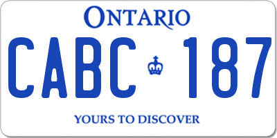 ON license plate CABC187