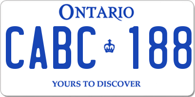 ON license plate CABC188