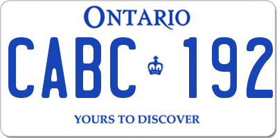 ON license plate CABC192