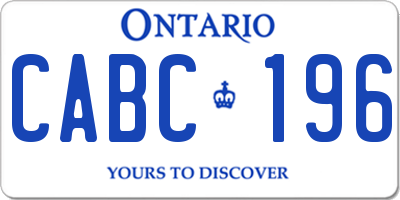 ON license plate CABC196