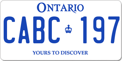 ON license plate CABC197