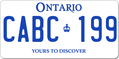 ON license plate CABC199