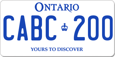 ON license plate CABC200