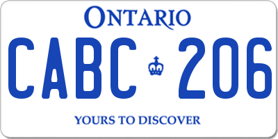 ON license plate CABC206