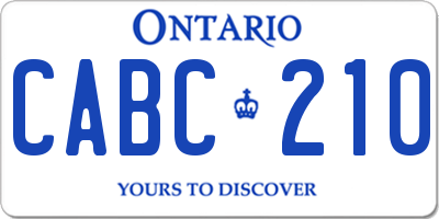 ON license plate CABC210