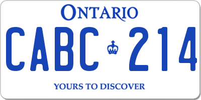 ON license plate CABC214