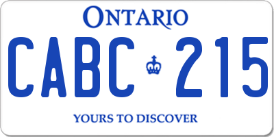 ON license plate CABC215