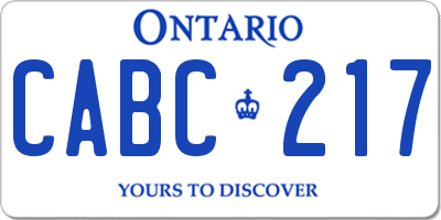 ON license plate CABC217