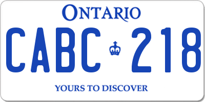 ON license plate CABC218