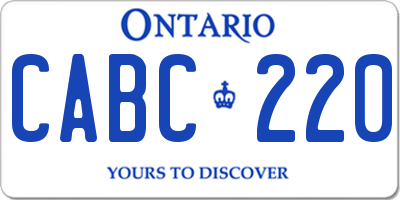 ON license plate CABC220