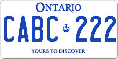 ON license plate CABC222