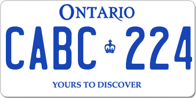 ON license plate CABC224