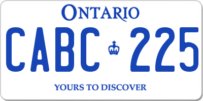 ON license plate CABC225