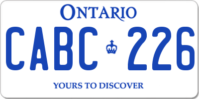 ON license plate CABC226