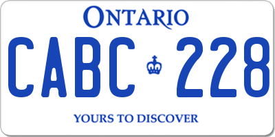 ON license plate CABC228