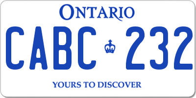 ON license plate CABC232