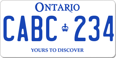 ON license plate CABC234