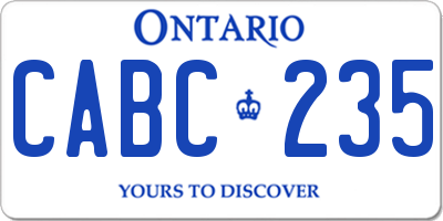 ON license plate CABC235