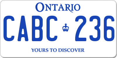 ON license plate CABC236