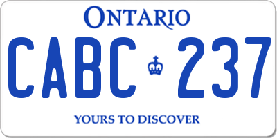 ON license plate CABC237