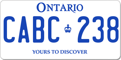 ON license plate CABC238