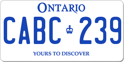 ON license plate CABC239