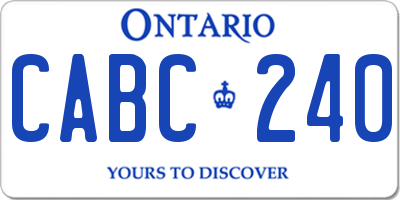 ON license plate CABC240