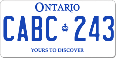 ON license plate CABC243