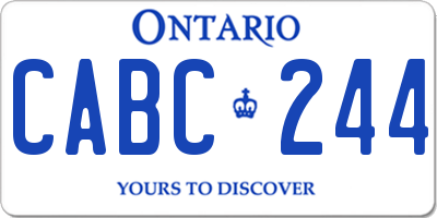 ON license plate CABC244