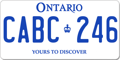 ON license plate CABC246