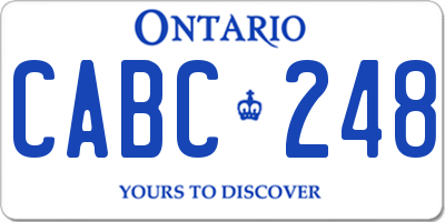 ON license plate CABC248