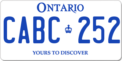 ON license plate CABC252