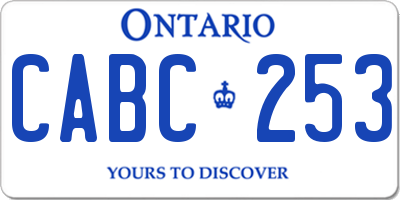 ON license plate CABC253