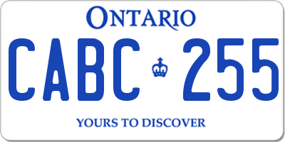 ON license plate CABC255