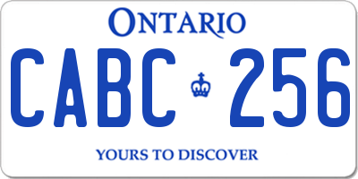 ON license plate CABC256