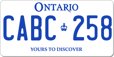 ON license plate CABC258