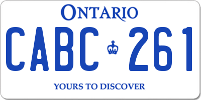 ON license plate CABC261