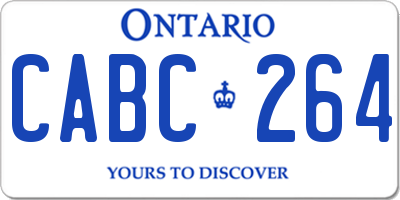 ON license plate CABC264