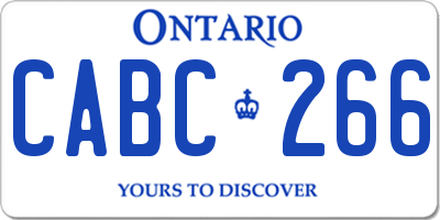 ON license plate CABC266