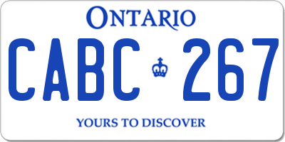 ON license plate CABC267