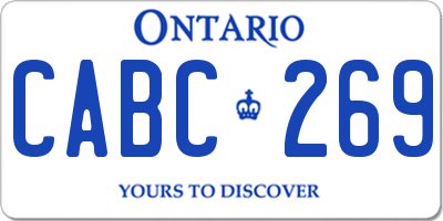 ON license plate CABC269