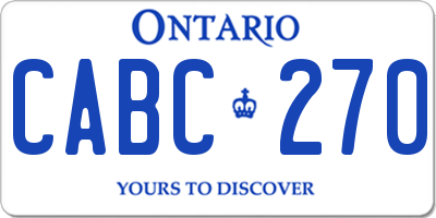 ON license plate CABC270