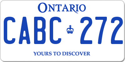 ON license plate CABC272